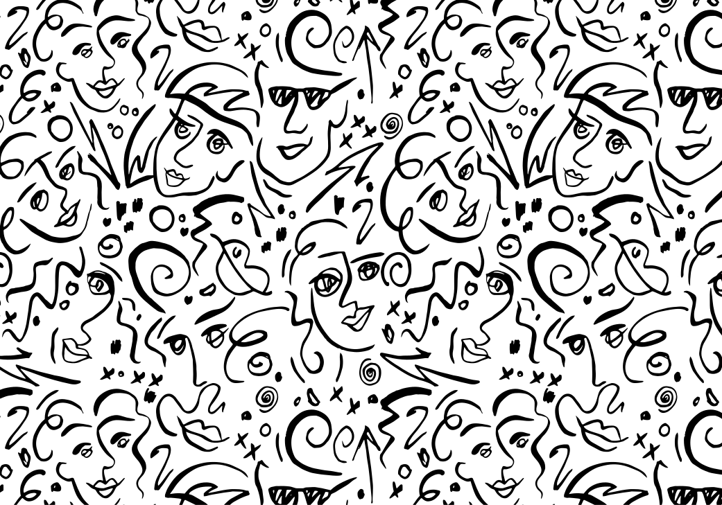 Tappeto vinile bianco arte graffiti bianco e nero - TenStickers