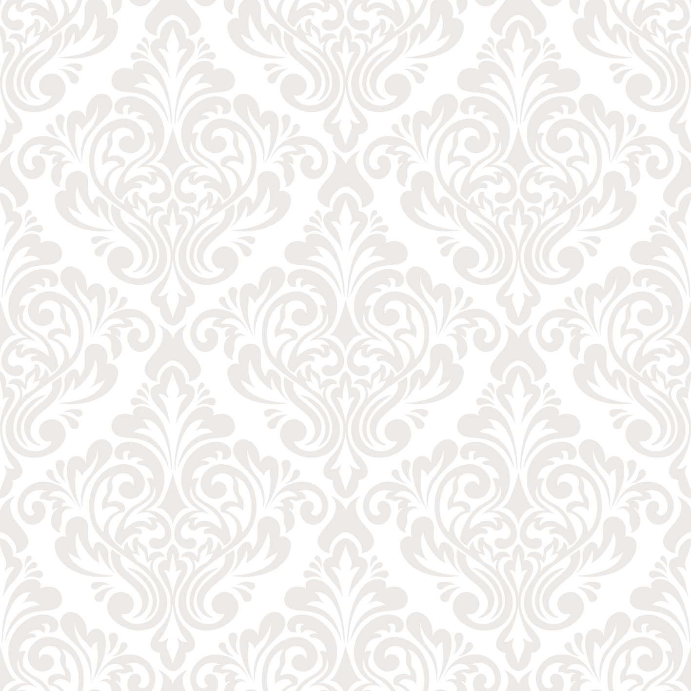 Tappeto vinile bianco damascato - TenStickers