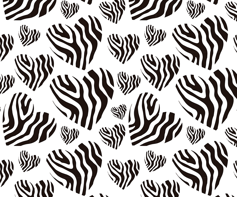 Tappeto vinile bianco cuore a stampa zebra - TenStickers