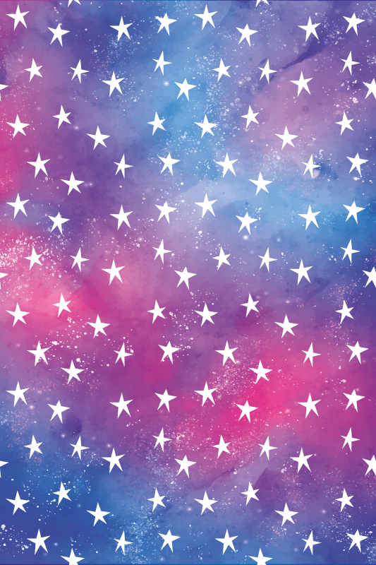 Tappeto vinile viola texture cosmos viola con stelle - TenStickers