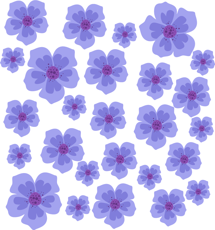 Tappeto vinile viola fiori viola per ciclo - TenStickers