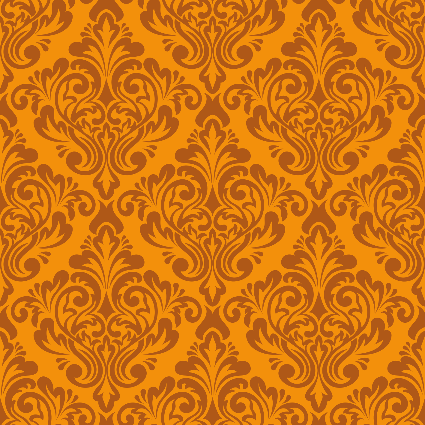 Tappeto vinile arancione damascato vintage - TenStickers