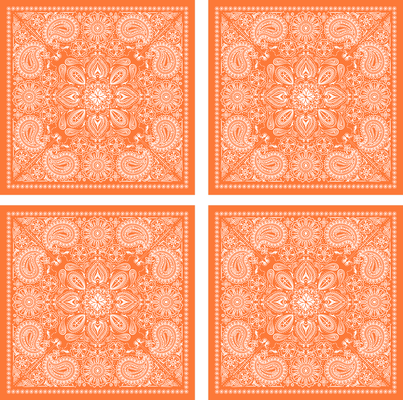 Tappeto vinile arancione a motivi paisley - TenStickers