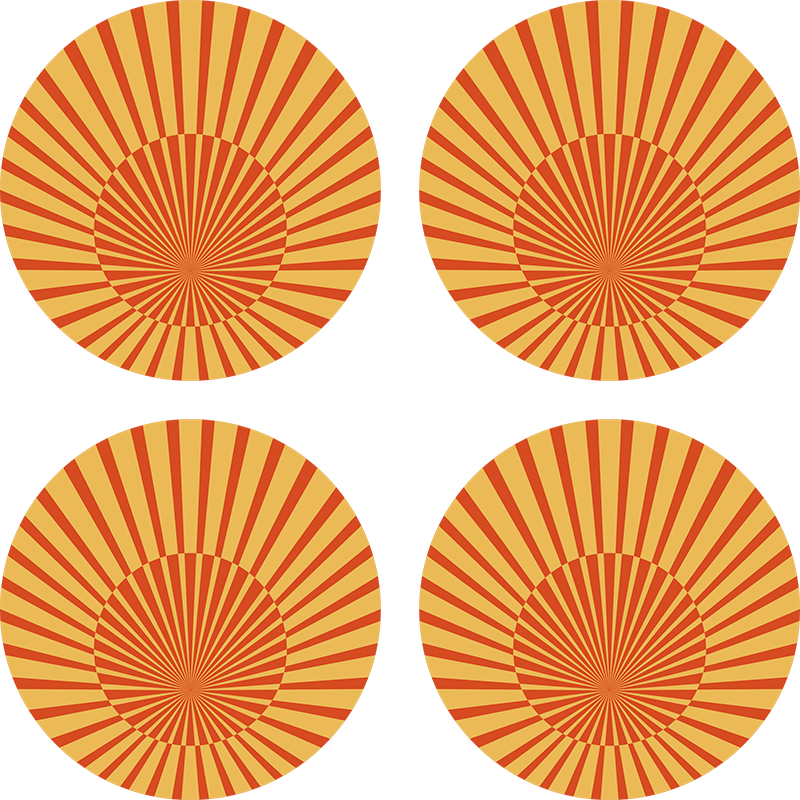 Tappeto vinile arancione cerchio sole anni 70 - TenStickers