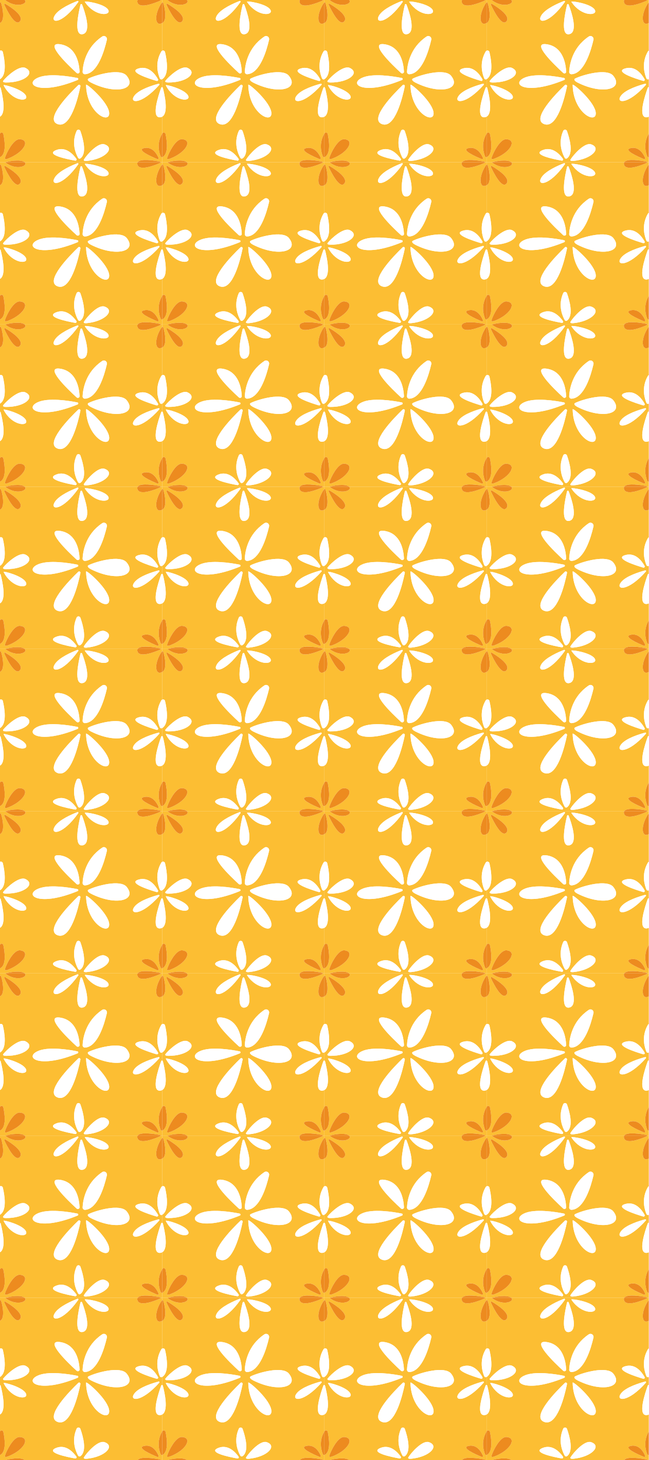 Tappeto vinile arancione fiori bianchi piccoli - TenStickers