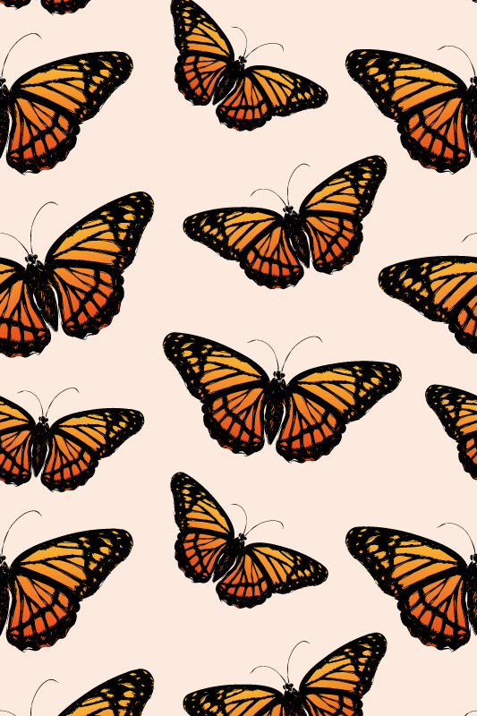Tappeto vinile arancione ali di farfalla monarch - TenStickers