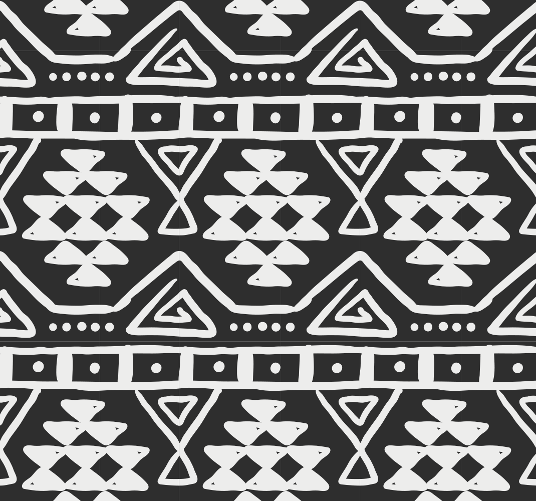 Tappeto vinile nero motivo bohemien bianco e nero - TenStickers