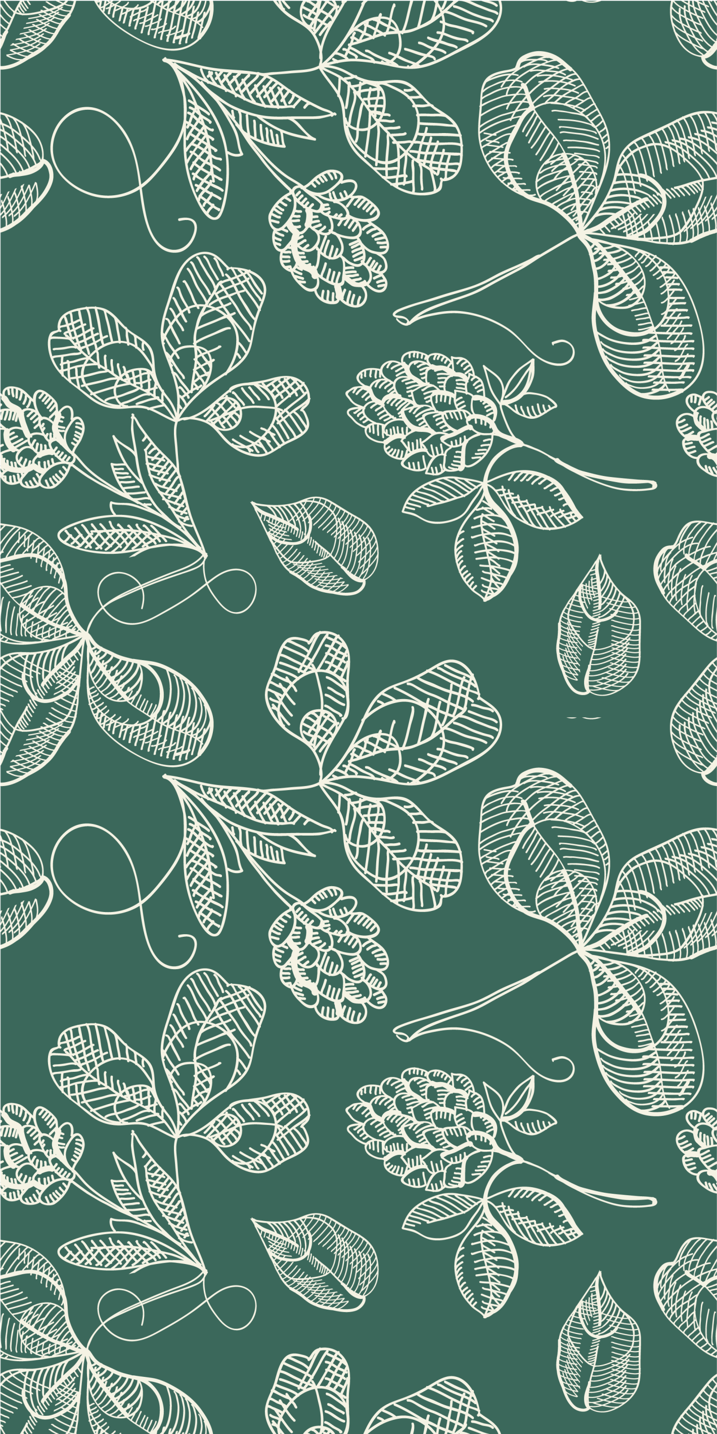 Tappeto vinile verde schizzo di foglia verde - TenStickers
