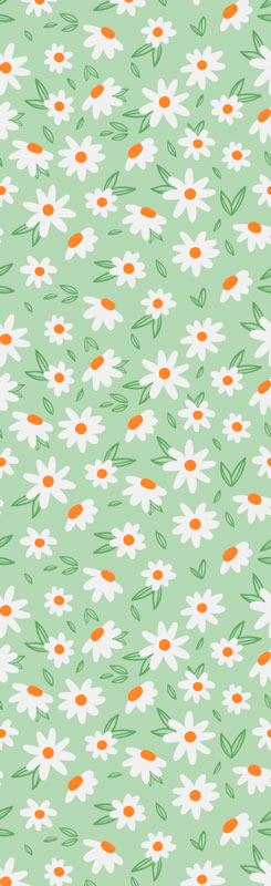 Tappeto vinile verde fiori di margarita - TenStickers