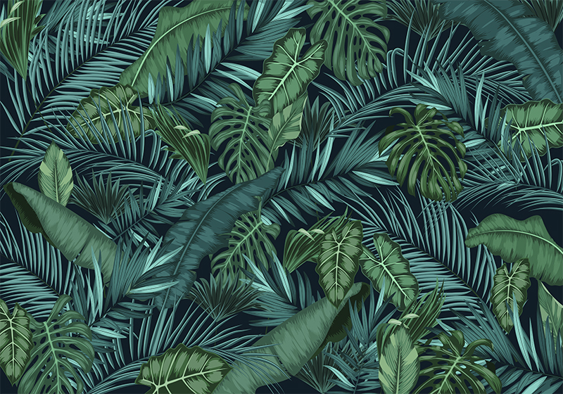 Tappeto vinile verde jungle da parete - TenStickers