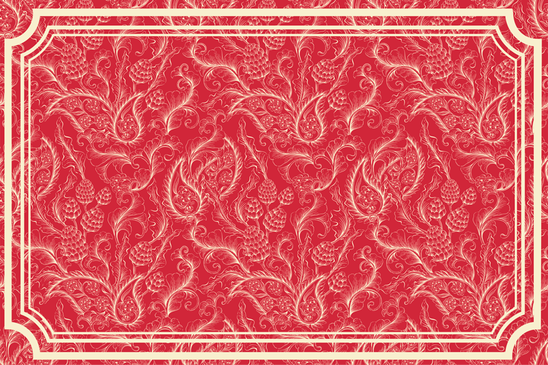 Tappeto vinile rosso illustrazione paisley - TenStickers