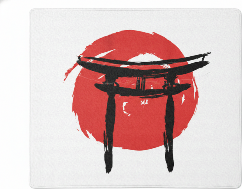 Tappeto vinile rosso cancello dipinto giapponese - TenStickers