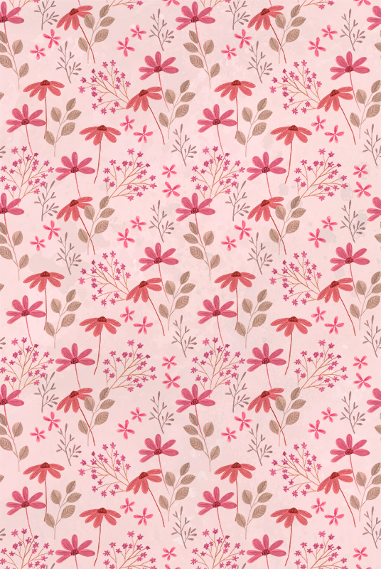 Tappeto vinile rosa fiori piccoli rosa - TenStickers