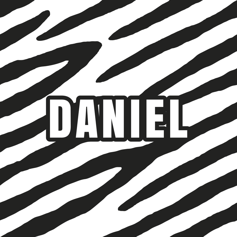 Tappeto vinile con nome motivo zebrato personalizzato - TenStickers