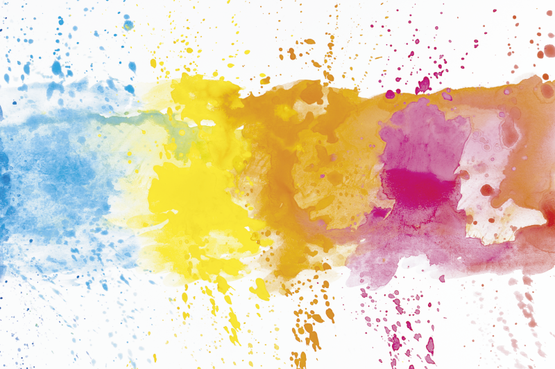 Tappeto in vinile soggiorno superficie schizzata colorata - TenStickers