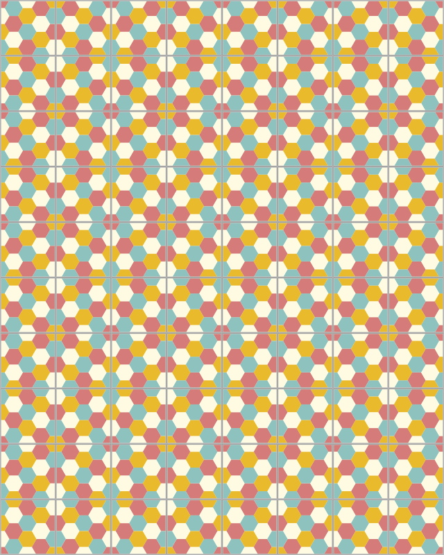 Tappeto in vinile geometrico esagoni colorati - TenStickers