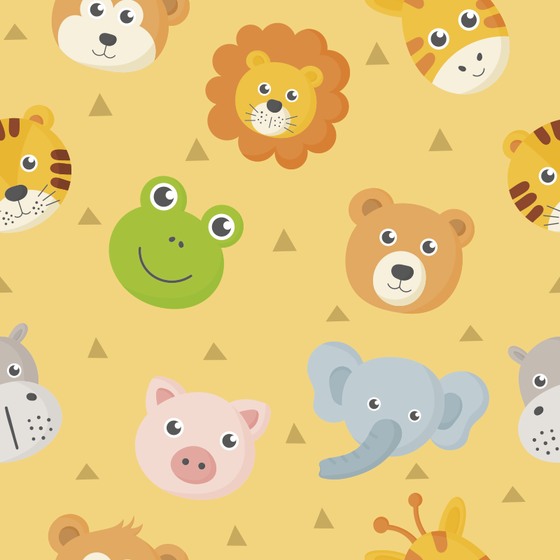Tappeto in vinile per bebé area giochi colorata per animali - TenStickers