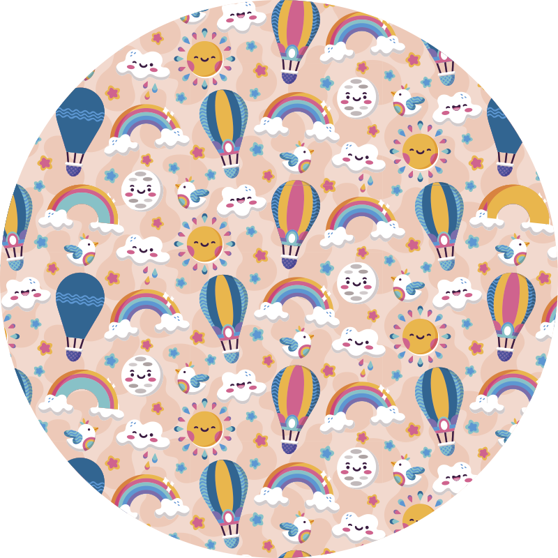 Tappeto in vinile bambini modello di palloncino colorato - TenStickers