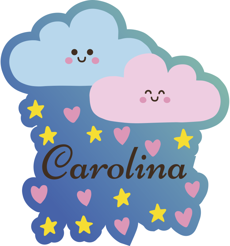 Tappetto vinile stelle design personalizzabile a tema cloud - TenStickers