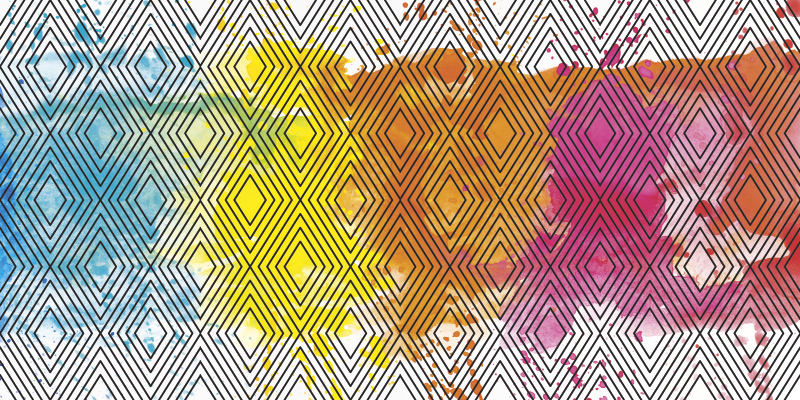 Tappeto in vinile moderno multicolor Geometric Pattern - TenStickers