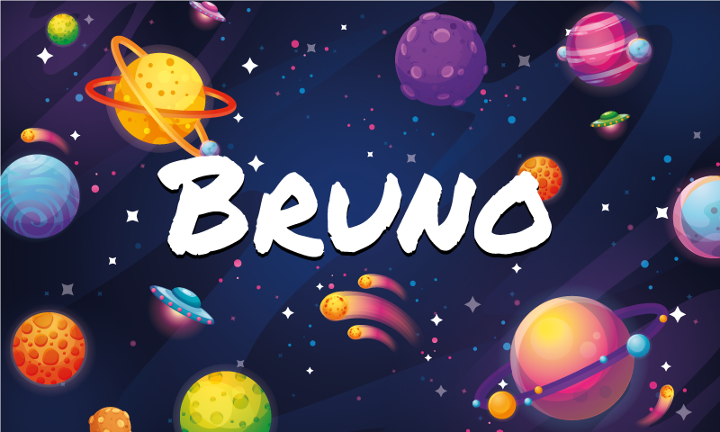 Tappeto in vinile universo e pianeti con nome - TenStickers