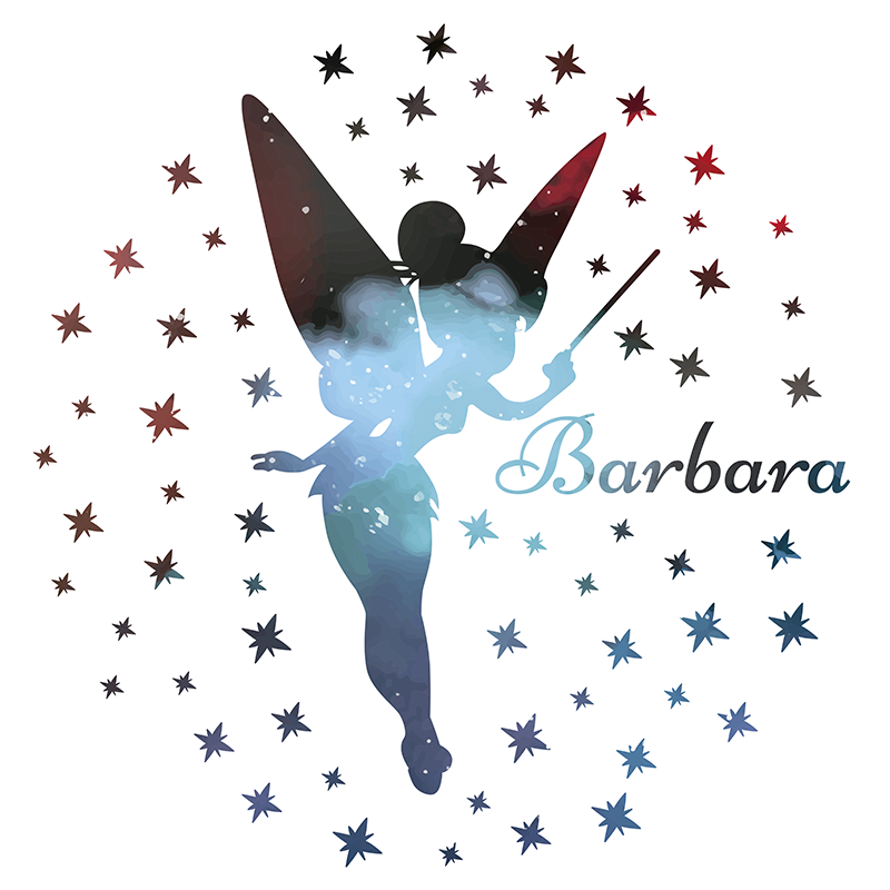 Tappeto vinile con nome sagoma di fata personalizzabile - TenStickers