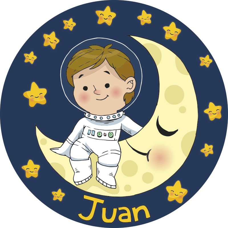 Tappeto in vinile con nome astronaut Slumber Circle - TenStickers