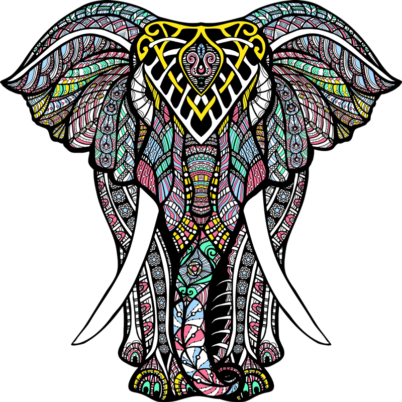 Tappeto vinile animali elefante stilizzato - TenStickers