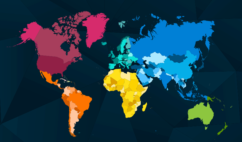 Tappeto in vinile mappamondo colorato - TenStickers