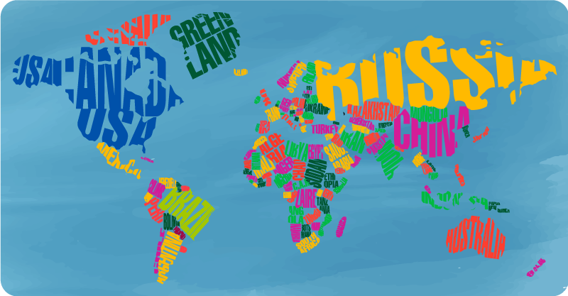 Tappeto vinile mappamondo montaggio di mappe colorate - TenStickers