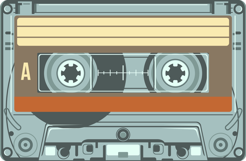 Tappeto in vinile vintage radio cassette - TenStickers