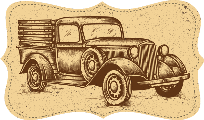 Tappeto design vintage in stile camion - TenStickers