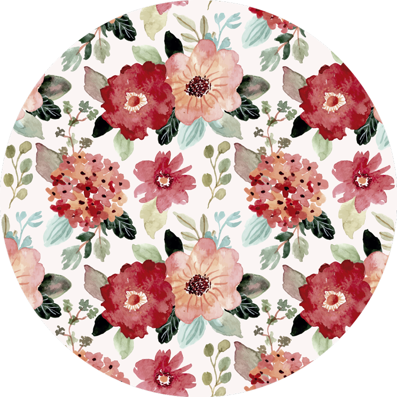 Tappeto in vinile stile vintage con fiori - TenStickers
