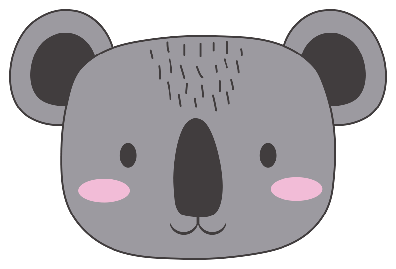 Tappeto vinile bebé faccia da koala - TenStickers