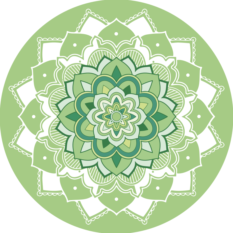 Tappeto vinile Mandala disegno mandala verde - TenStickers