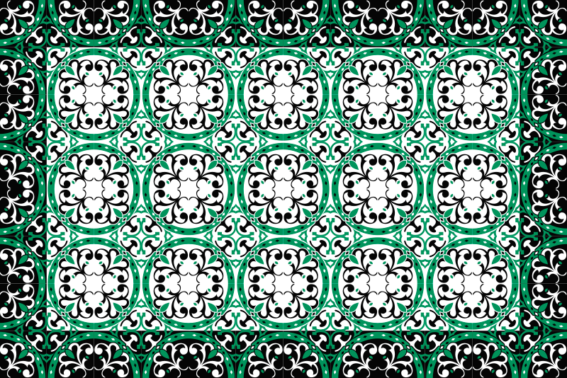 Tappeto vinile piastrelle mosaico ornato - TenStickers