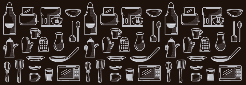 Tappeto pvc cucina moderno con utensili - TenStickers