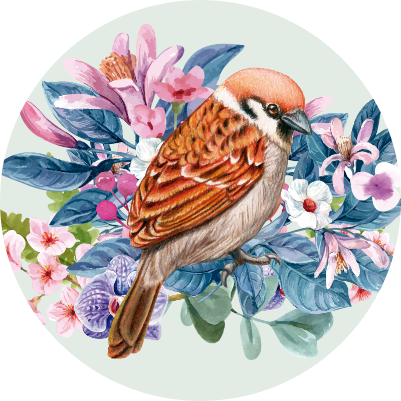Tappeto vinile fiori esposizione di fauna floreale - TenStickers