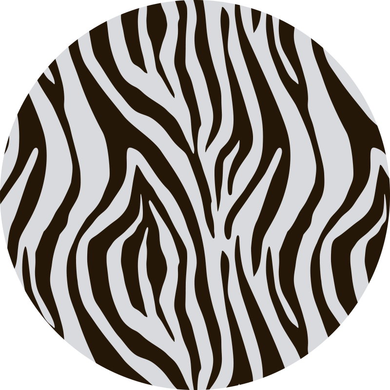tappeto rotondo in vinile con stampa zebra - TenStickers
