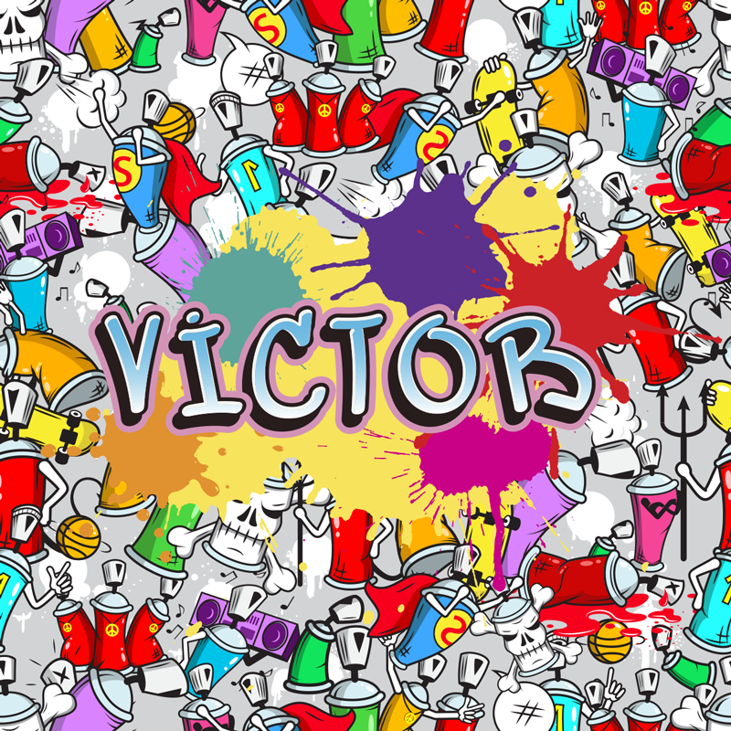 Tappeto vinile con nome stile graffiti personalizzato - TenStickers