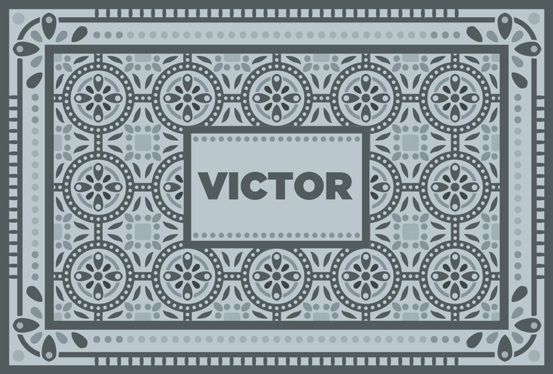 Tappeto vinile con nome mosaico personalizzato - TenStickers