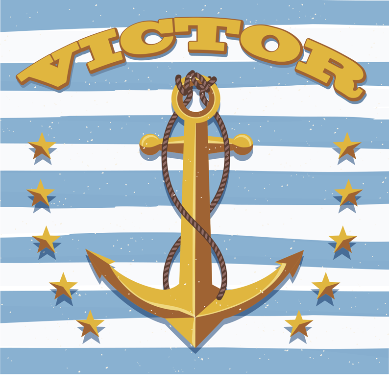 Tappeto vinile con nome nautico personalizzabile - TenStickers