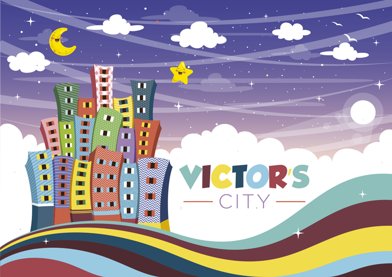 Magnifico tappeto in vinile dolce città con nome - TenStickers