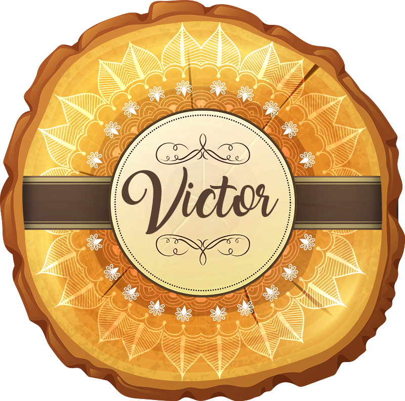 Tappeto vinile con nome emblema festivo personalizzato - TenStickers