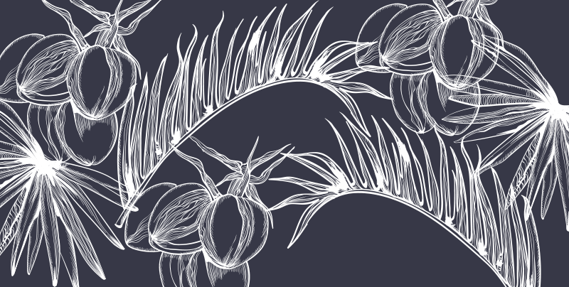 Tappeto vinile fiori linea d'arte botanica - TenStickers