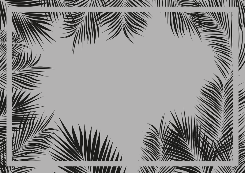 Tappeto vinile fiori sagoma di palma tropicale - TenStickers