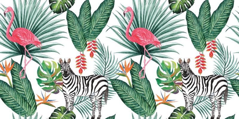 Tappeto vinile animali fauna tropicale - TenStickers