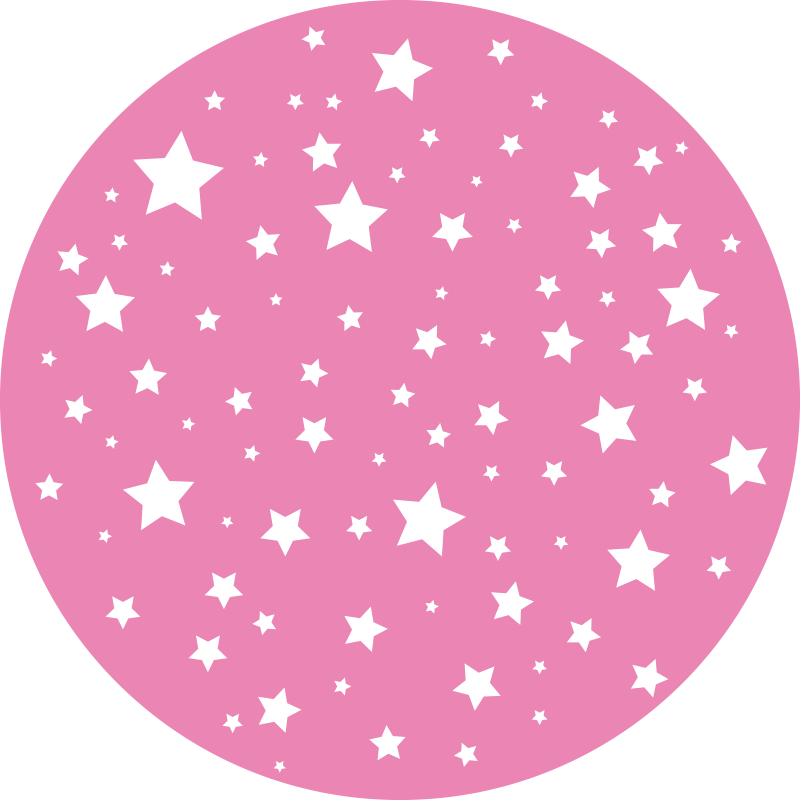 Tappetto vinile stelle cerchio rosa stellare - TenStickers