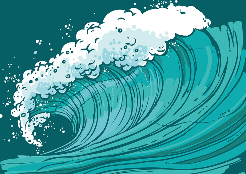 Tappeto vinile natura movimento delle onde marine - TenStickers