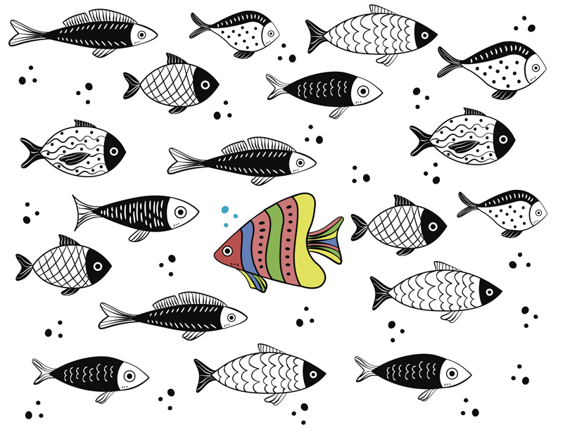 Tappeto vinile animali modello di pesce - TenStickers